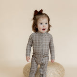 Zipper Sleeper | Cocoa Plaid