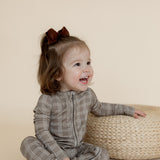 Zipper Sleeper | Cocoa Plaid