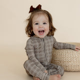 Zipper Sleeper | Cocoa Plaid